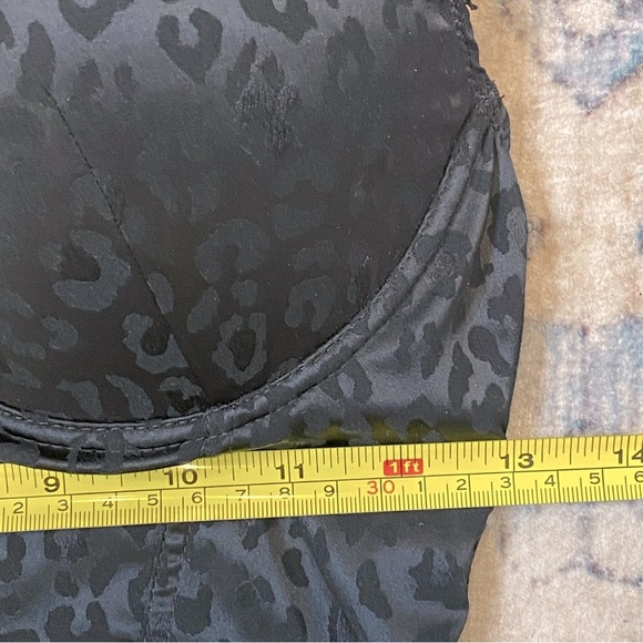 Intimissimi Black Animal Print Satin Corset Garder Bra Top - Picture 3 of 6